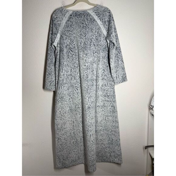 Soft Surroundings Floral Chenille House/Sleep Dress Size M Maxi Length Pockets - Picture 6 of 16